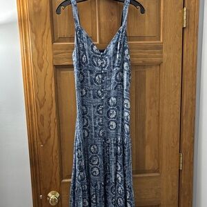 Rare style Ralph Lauren Blue Patterned sun Maxi Dress